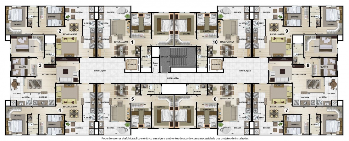 Planta Planta pavimento - Residencial CastellMonte