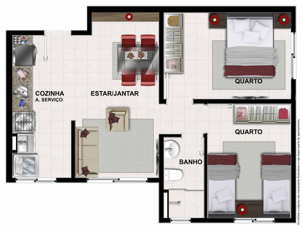 Planta Tipo D - Graciosa Residencial Clube